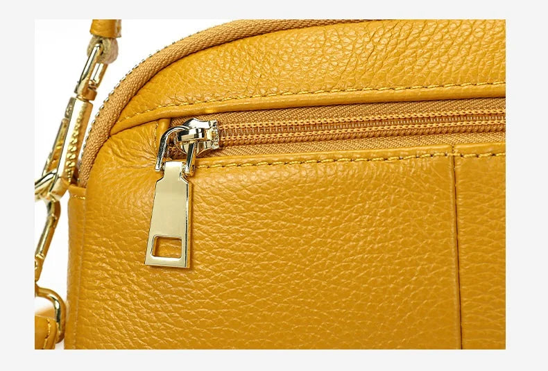 Petit sac épaule en cuir de vachette à poches intérieures