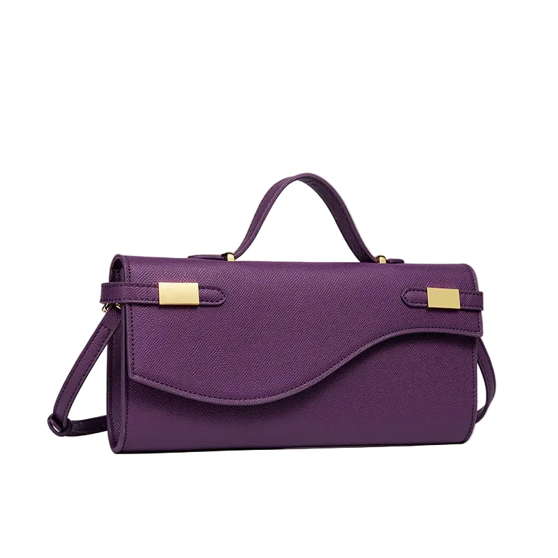 Sac boston cuir PU texture Vintage – Clutch & Bandoulière Chic