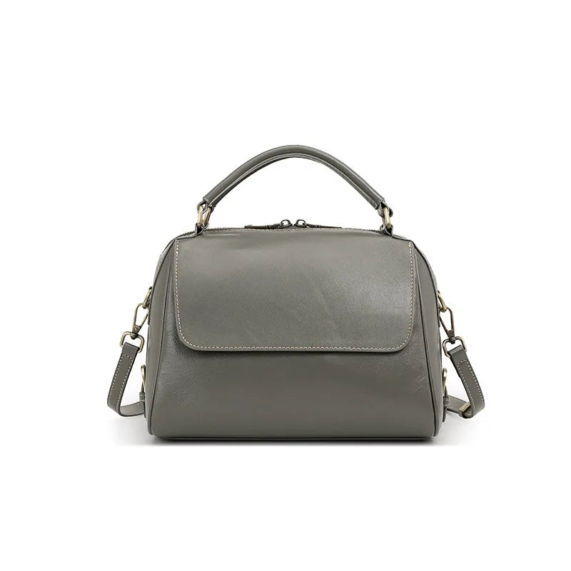 Sac Boston femme en cuir de vachette – 2 bandoulières interchangeables