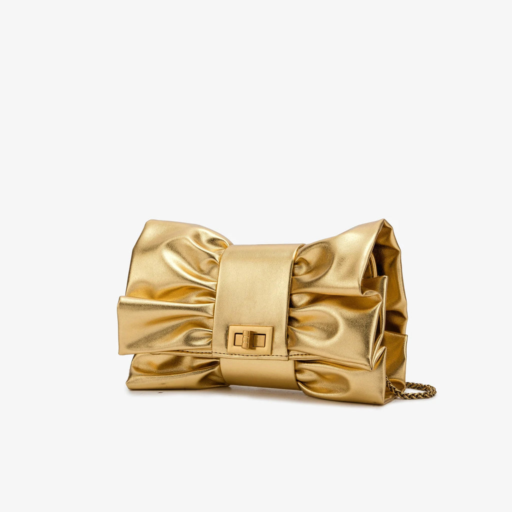 Pochette Clutch Chaînes Épaule Soirée Banquet Cérémonie – Beige Argent Bordeaux Doré