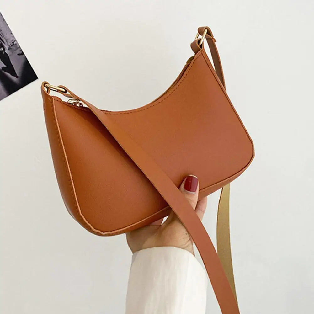 Sac à main bandoulière en cuir Verni -Style Minimaliste Rétro MYNELIA