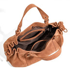 Sac Tote Boston PU Souple Imperméable Rivets Rétro