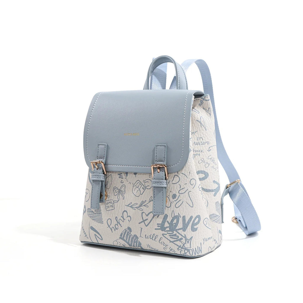 Sac à Dos Femme Imprimé Graffiti – Style Campus, Cuir PU Résistant | MYNELIA MYNELIA