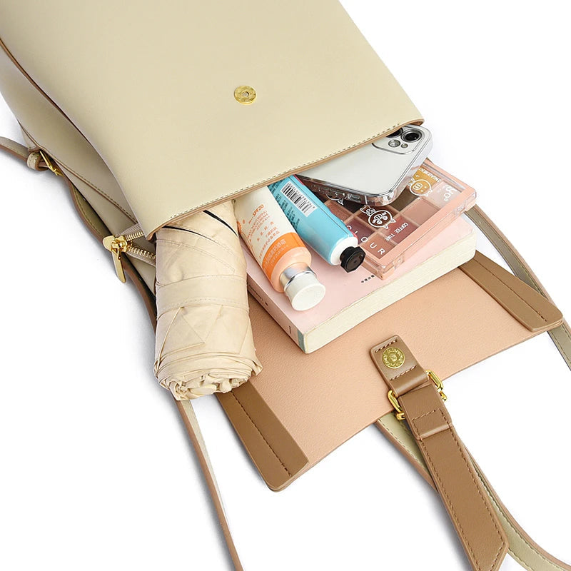 Sac à Dos Cuir PU Femme – Grande Capacité, Anti-Vol & Rivets MYNELIA