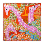 Foulard carré femme en soie imprimée – 90 × 90 cm