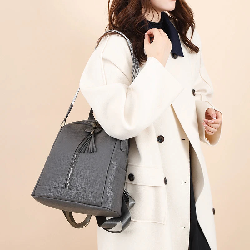 Sac à dos Fashion Femme – Simili-Cuir PU Glands & Broderies Style Chic