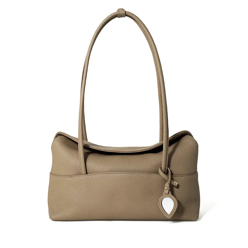 Sac à main en cuir véritable première fleur – Design niche & grande capacité