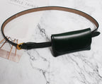 Ceinture cuir véritable avec pochette – Style Coréen Minimaliste