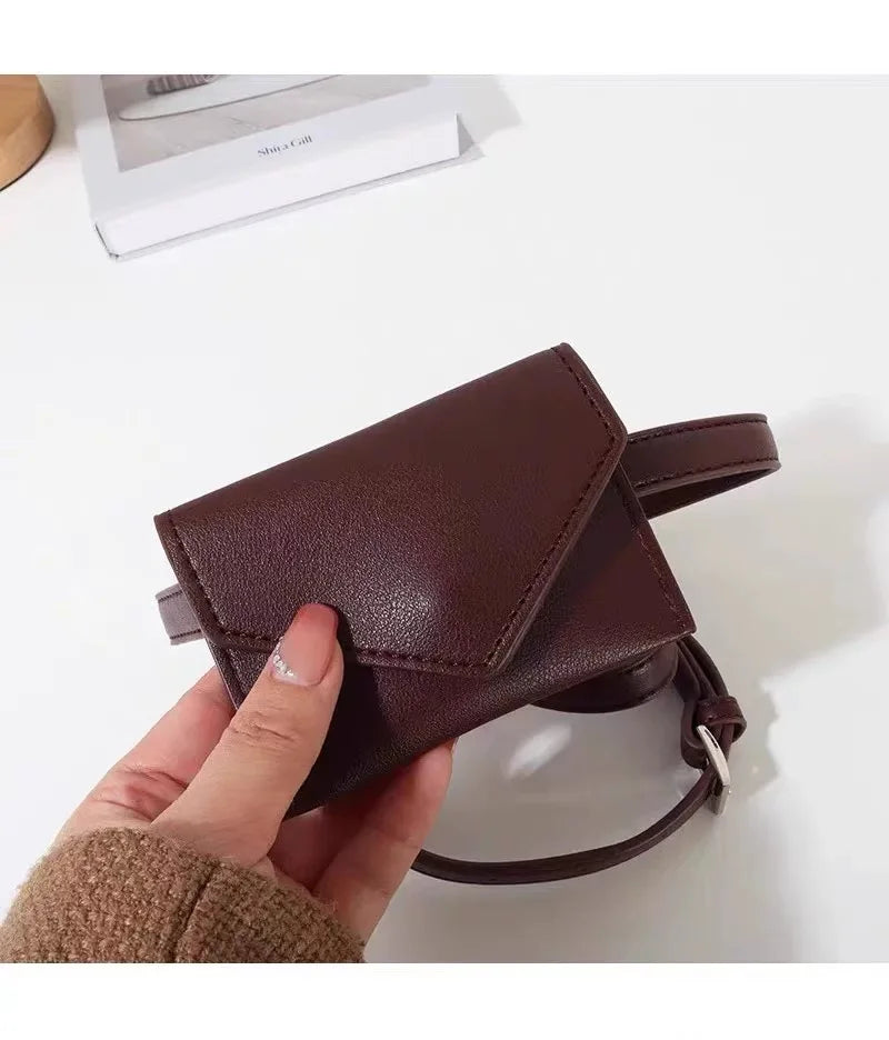 Leather Waist Belt Bag For Women Crossbody Waist Purse Fanny Pack Evening Clutch Mini Handbag Detachable Leather Waist Packs