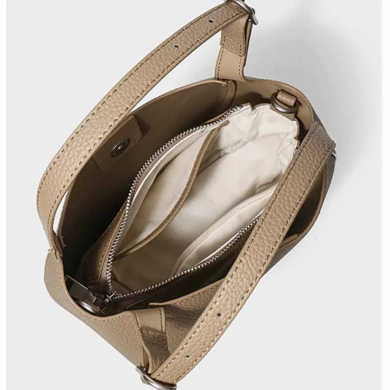 Sac seau cuir véritable  – Initiales Personnalisées