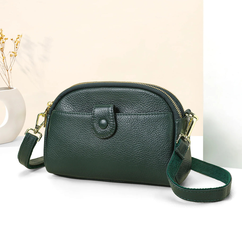 Petit sac épaule en cuir de vachette à poches intérieures