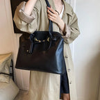 Sac Tote Cabas Vintage cuir PU Souple Grande Capacité