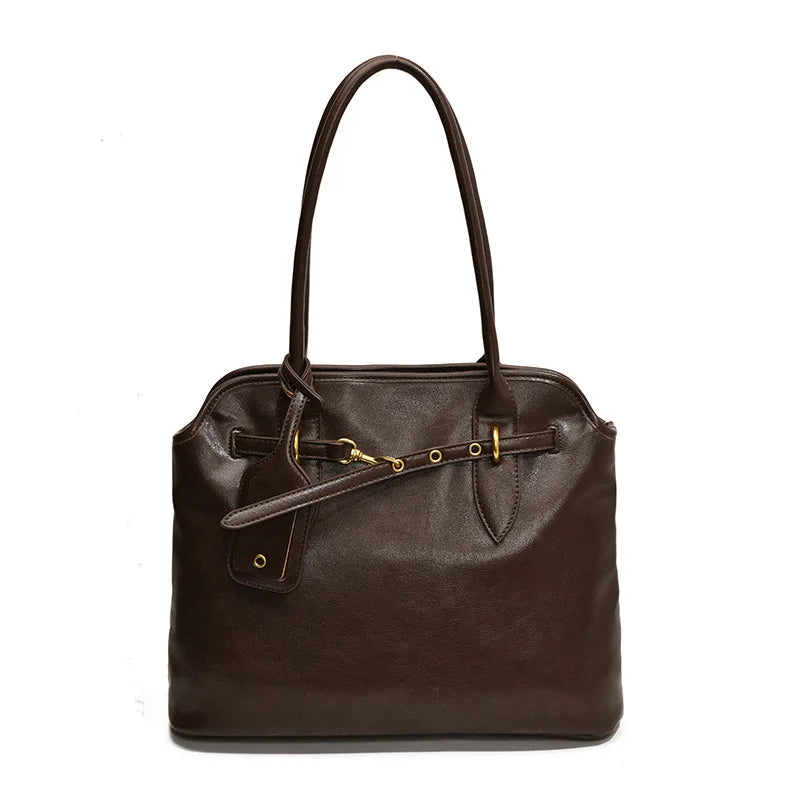 Sac Tote Cabas Vintage cuir PU Souple Grande Capacité
