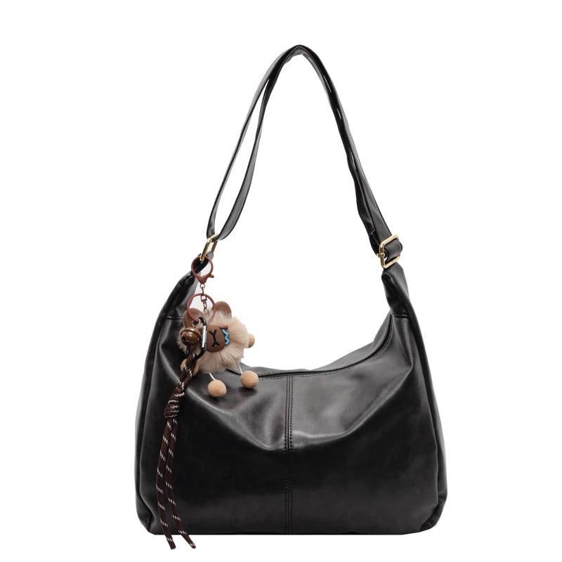 New Free Pandent Fashion Women's Crescent bag High Quality PU Leather Shoulder Bag Waterproof Crossbody Bag Casual Tote Bag MYNELIA