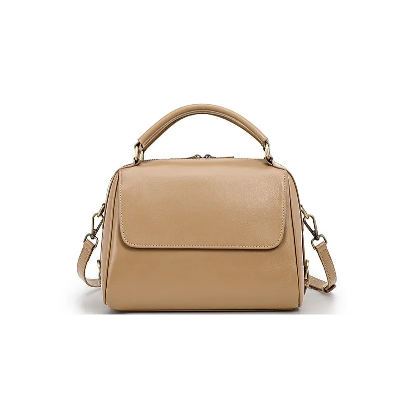 Zency Damen Handtasche aus echtem Leder Rindsleder Umhängetasche Große Boston Crossbody Satchel Für Mode Bolsa Zwei Riemen