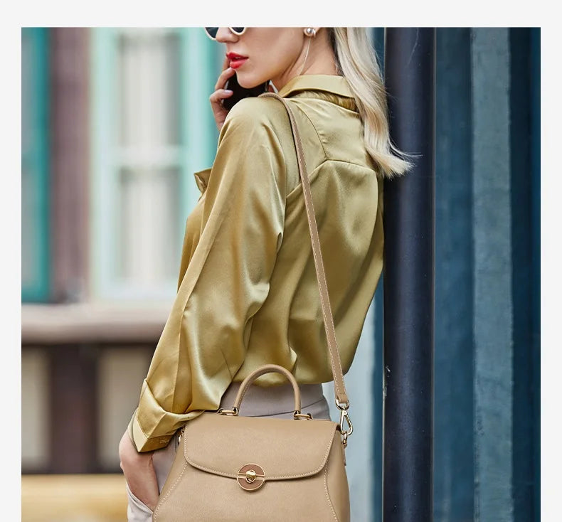 Sac tote fuir véritable fait main – Kaki & Bleu