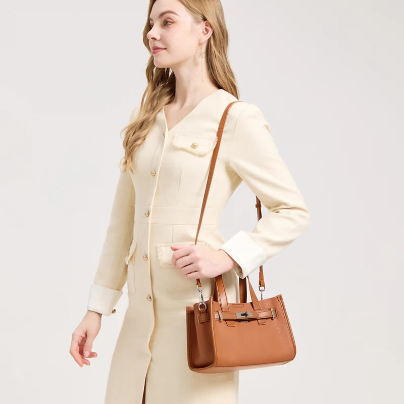 Damenhandtasche aus echtem Leder – Großes Fassungsvermögen