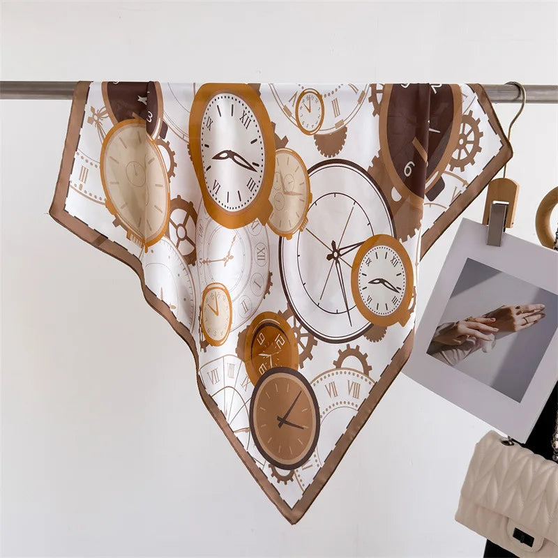 Foulard Carré Imprimé Floral 70×70 cm – Léger & Multicolore, Femme MYNELIA