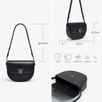 Sac selle en cuir véritable – Cadenas décoratif,Poche rabat