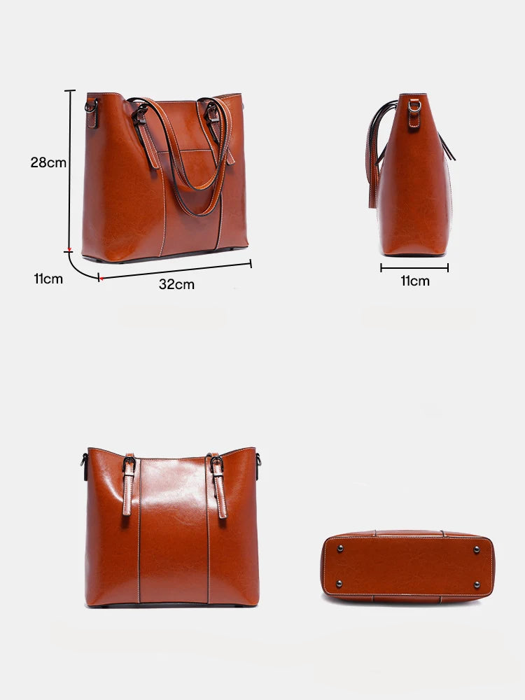 Sac  à main Tote cuir véritable Femme – Compartiment Ordi & Voyage