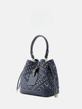 Sac à main seau en cuir artisanal – Imprimé Style Chinois, Port Épaule & Bandoulière MYNELIA