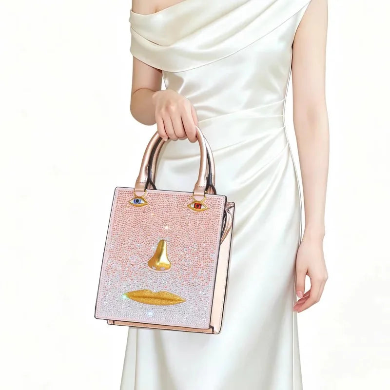 Sac bandoulière femme rigide à visage en relief 3D – TPU