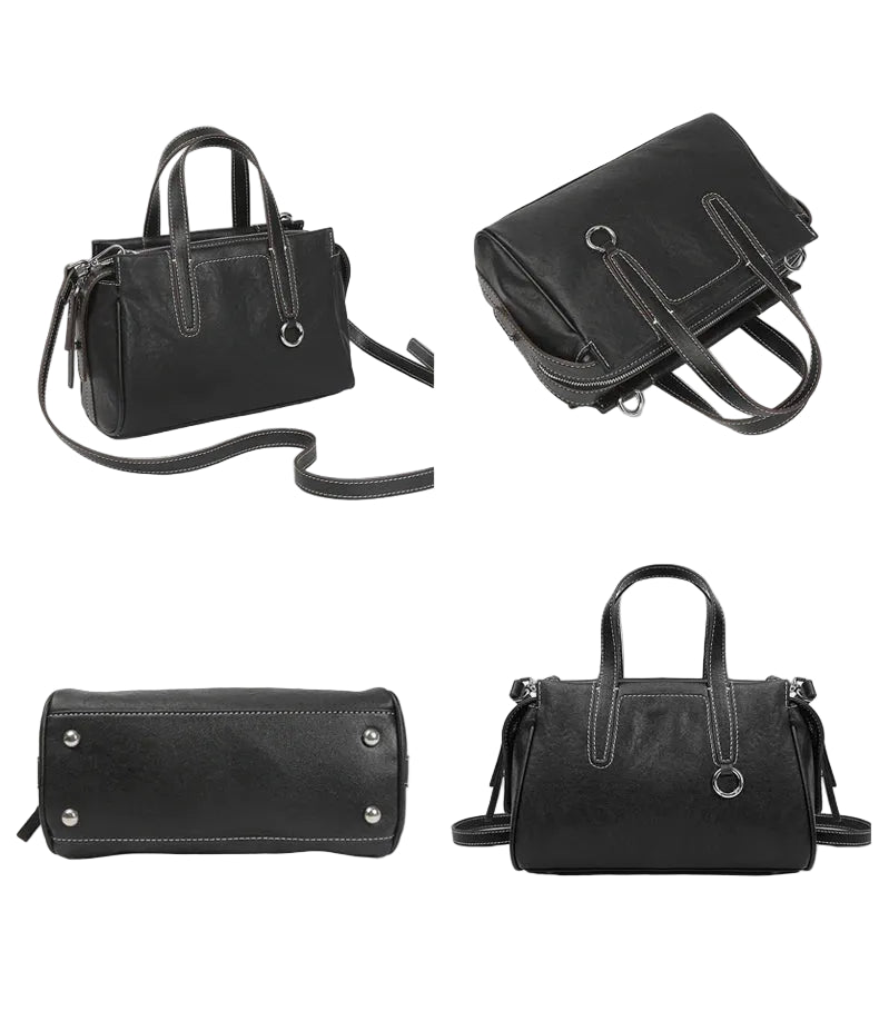 Sac Satchel Cuir Souple Doublure Poches Épaule Croisé