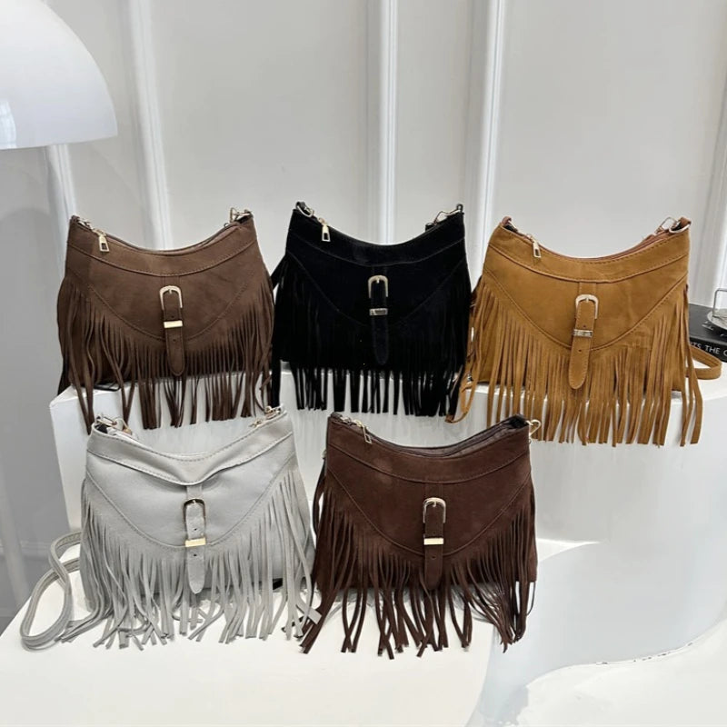Sac bandoulière femme daim velours