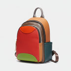 Leder-Patchwork-Rucksack – 7 Fächer & mehrfarbige Edition