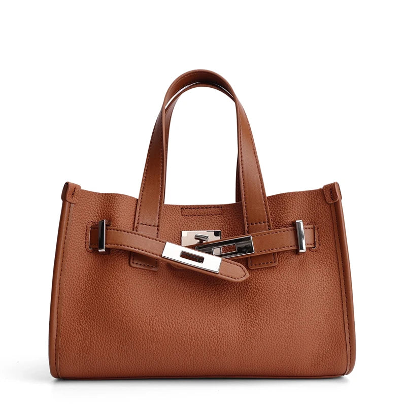 Damenhandtasche aus echtem Leder – Großes Fassungsvermögen