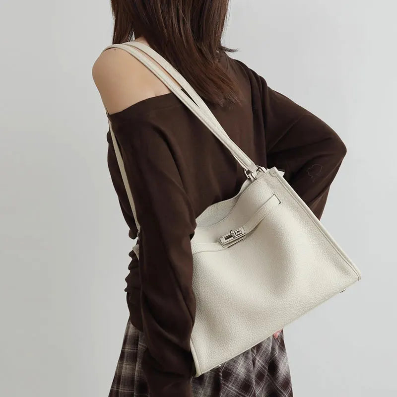 Sac à main Tote Bag Cuir véritable Femme — La Pièce Maîtresse MYNELIA