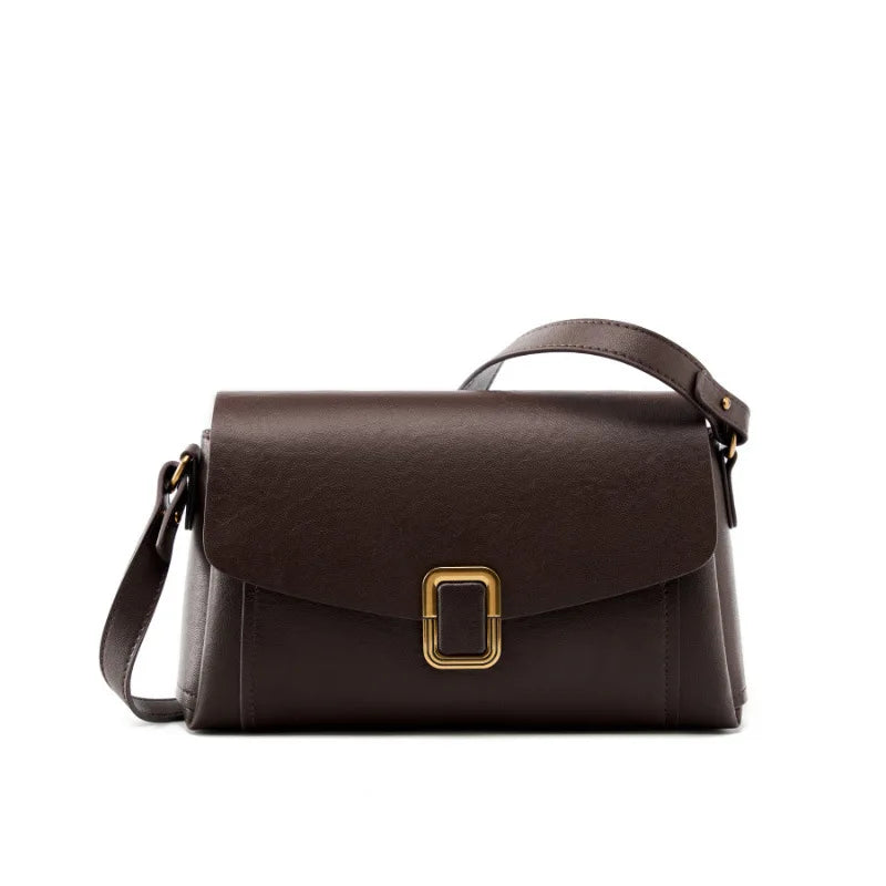 Sac bandoulière en cuir Véritable – Style Rétro,Poches intérieures