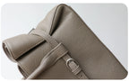 Sac Satchel Cuir Véritable Boucle Ceinture Doublure Coton Bio Croisé