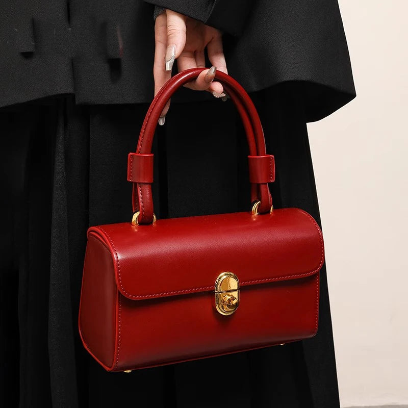 Luxuriöse Braut-Rote Hochzeitstasche Hochwertige Große Kapazität Handtasche Koreanisches Temperament Elegante Damen Vielseitige Umhängetaschen