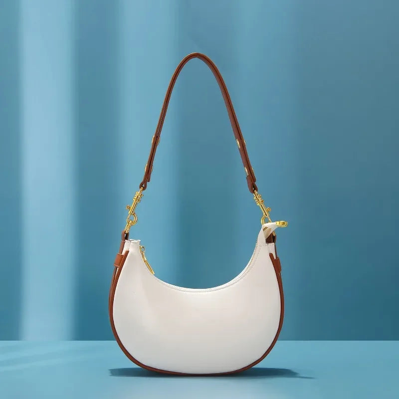 Sac épaule femme demi-lune souple en simili cuir