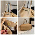 Sac à main tote Femme en cuir PU – Grande capacité,Double bandoulière