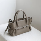 Sac Satchel Cuir Véritable Boucle Ceinture Doublure Coton Bio Croisé