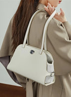 Sac à bandoulière cuir véritable-Pochette amovible