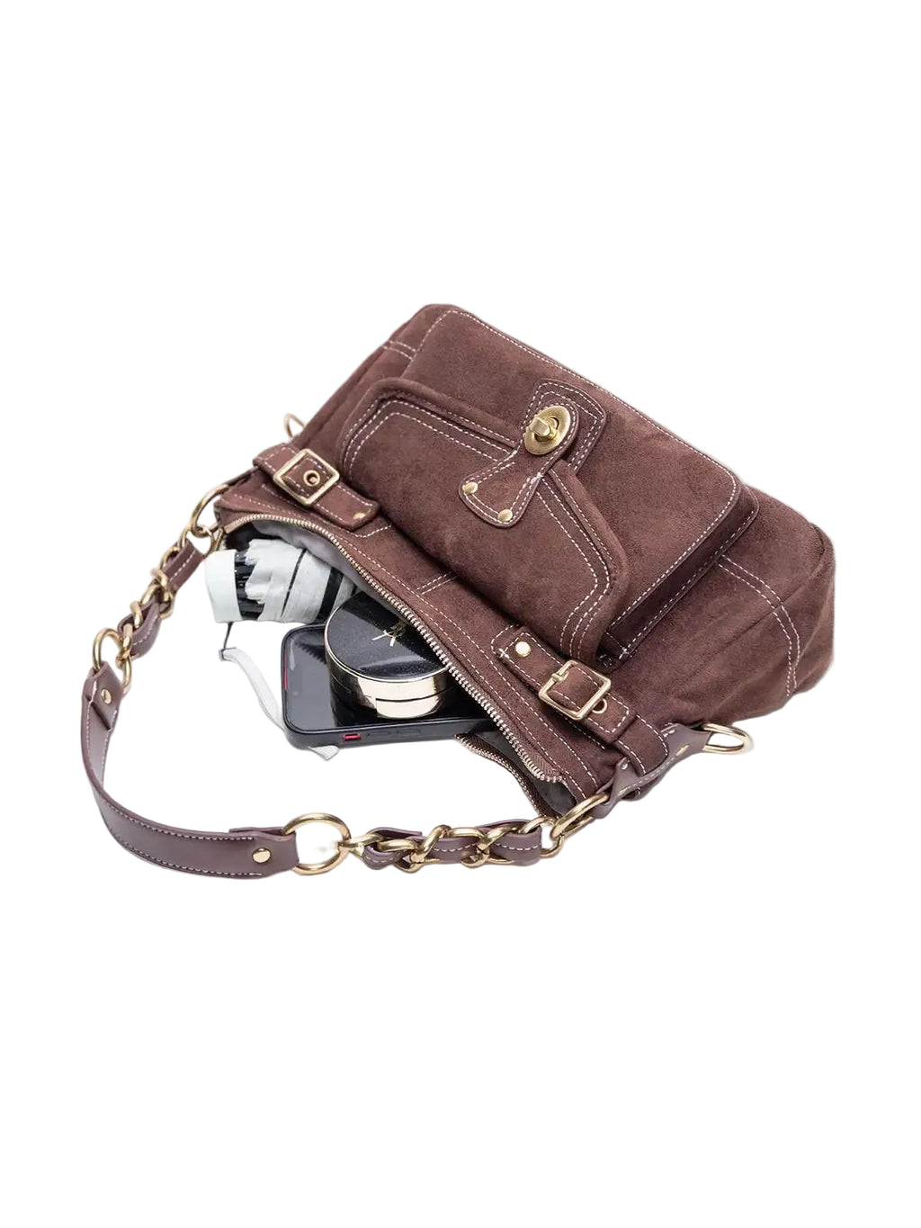 Sac bandoulière rétro vintage Suède PU – Chaîne Style