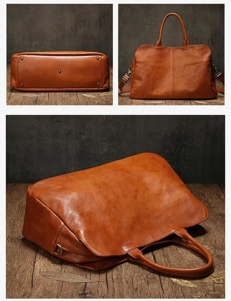 Sac en cuir véritable – Business, Intercalaire Ordinateur, Grande capacité