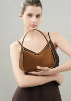 Sac à main bandoulière en daim Cuir -Design unique forme coussin MYNELIA