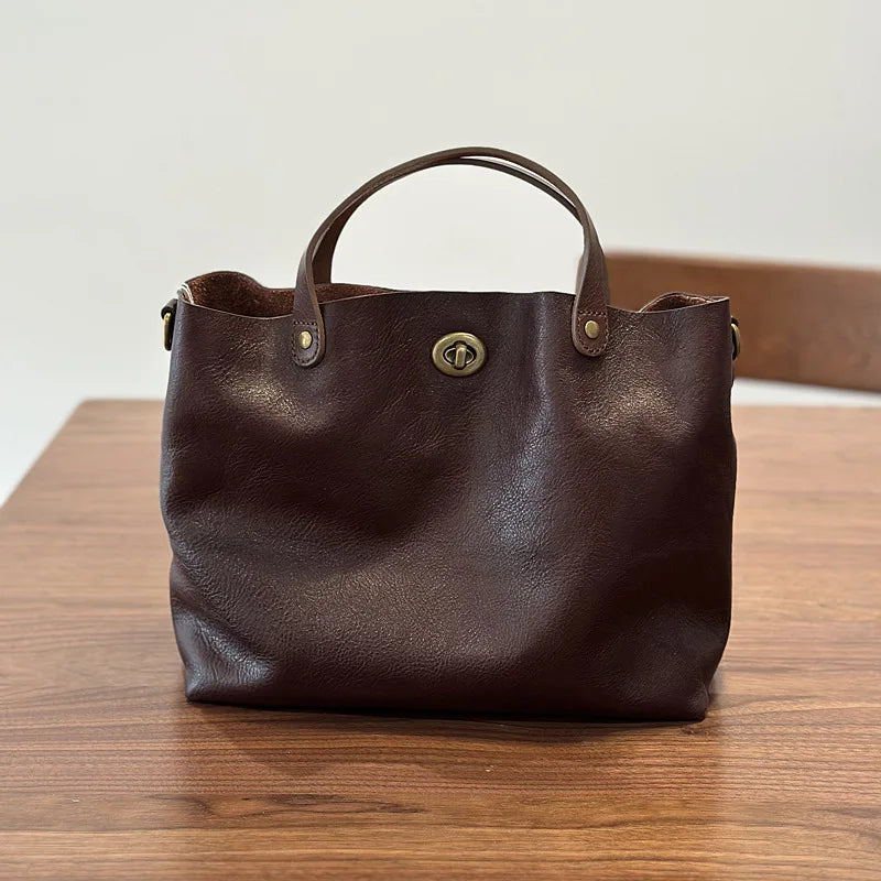 Sac Tote Cuir Vintage Grande Capacité