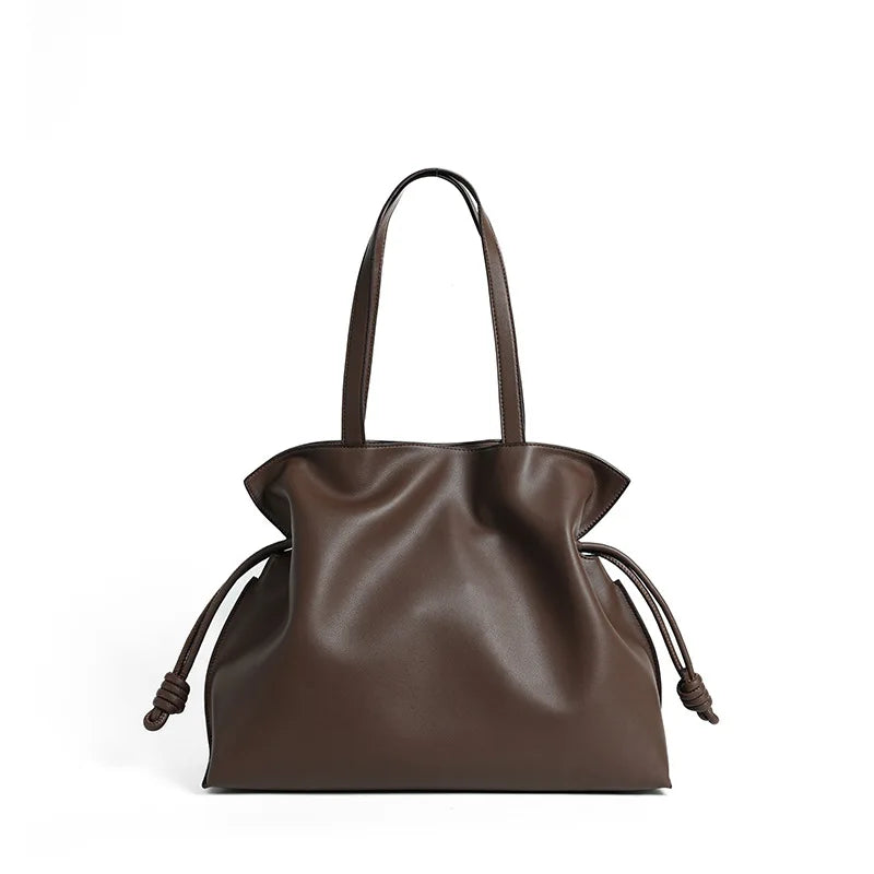 Sac à main Cuir plissé véritable – Cordon de serrage