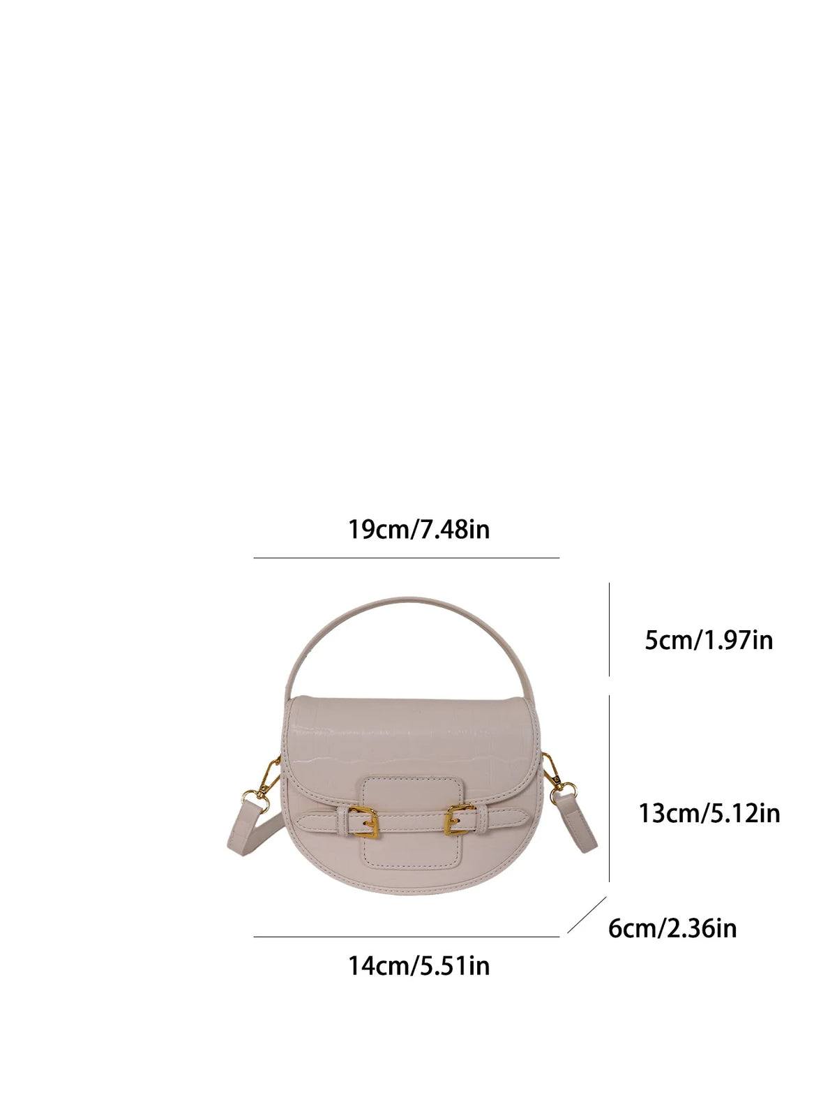 Sac en cuir PU Motif Croco Boucle Magnétique K-Fashion