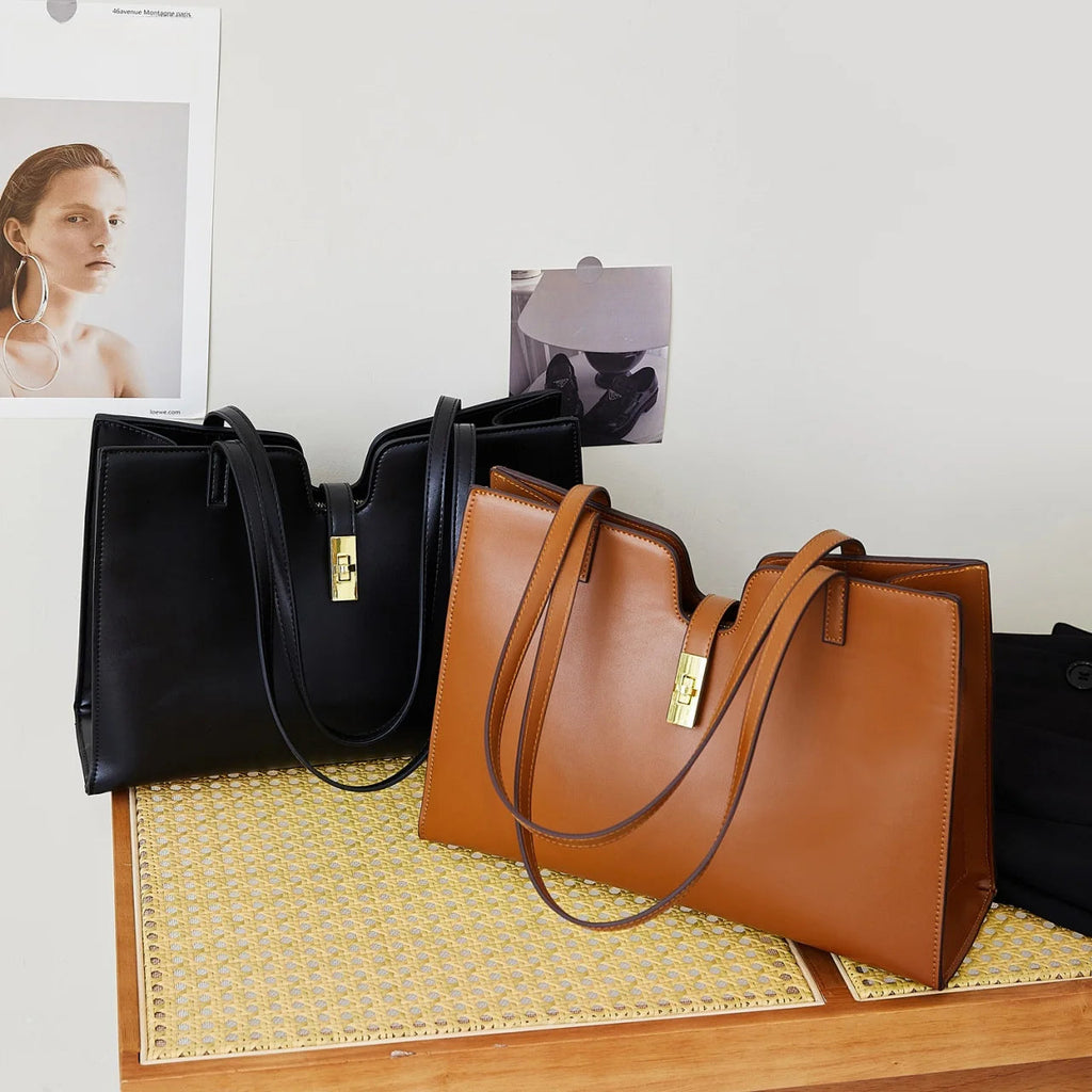Sac à main cabas City-Grande capacité – Cuir PU MYNELIA