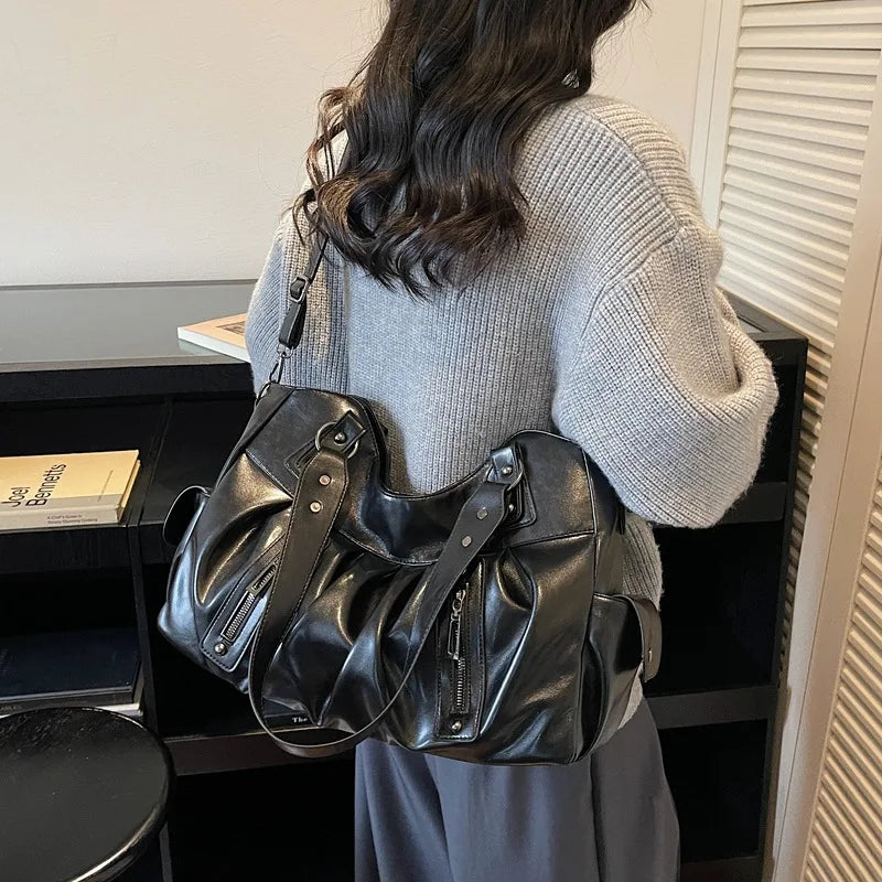 Sac bandoulière rétro – Cuir PU Souple - Style vintage
