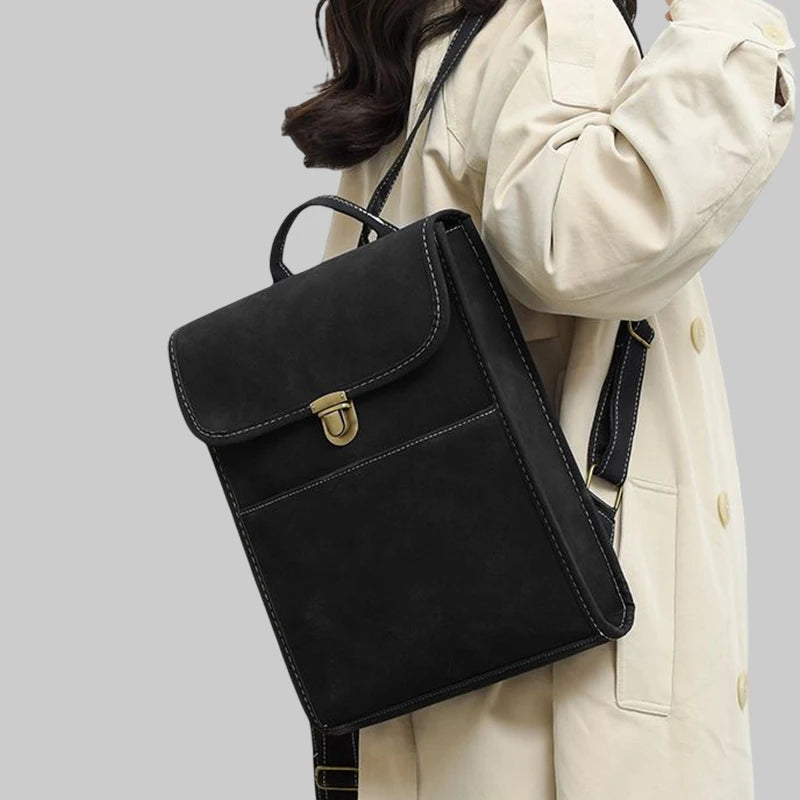 Sac à dos cuir Mat Vintage Femme-Cartable & Ordinateur 13" MYNELIA