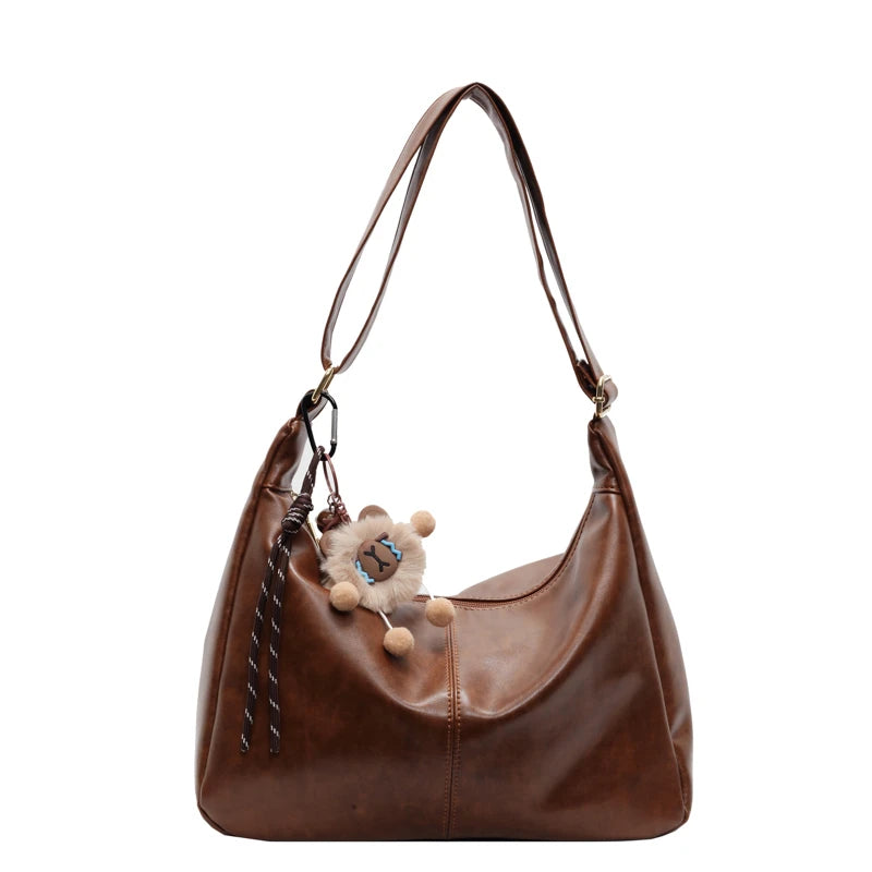 New Free Pandent Fashion Women's Crescent bag High Quality PU Leather Shoulder Bag Waterproof Crossbody Bag Casual Tote Bag MYNELIA