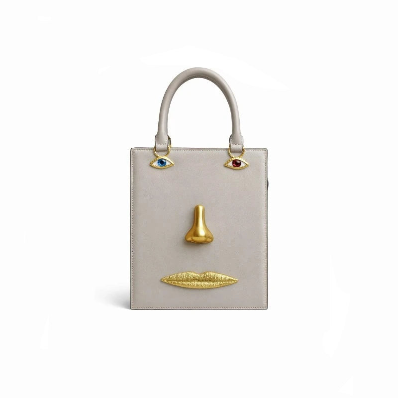 Sac bandoulière femme rigide à visage en relief 3D – TPU