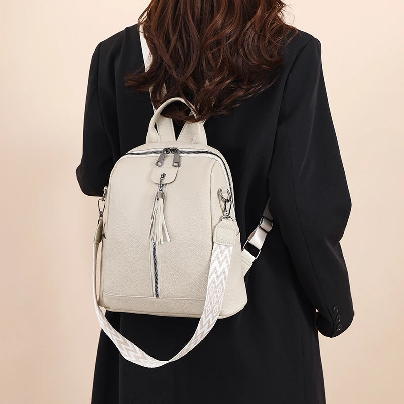 Sac à dos Fashion Femme – Simili-Cuir PU Glands & Broderies Style Chic
